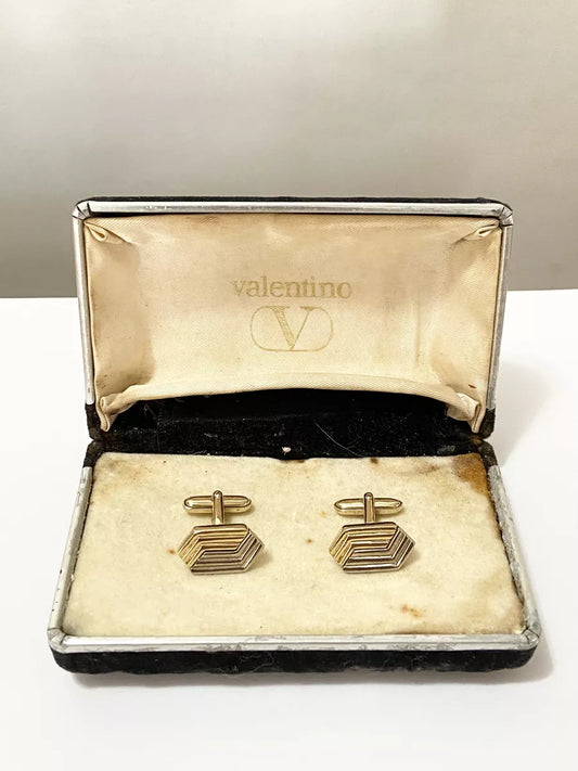 Par De Abotoaduras Valentino Douradas