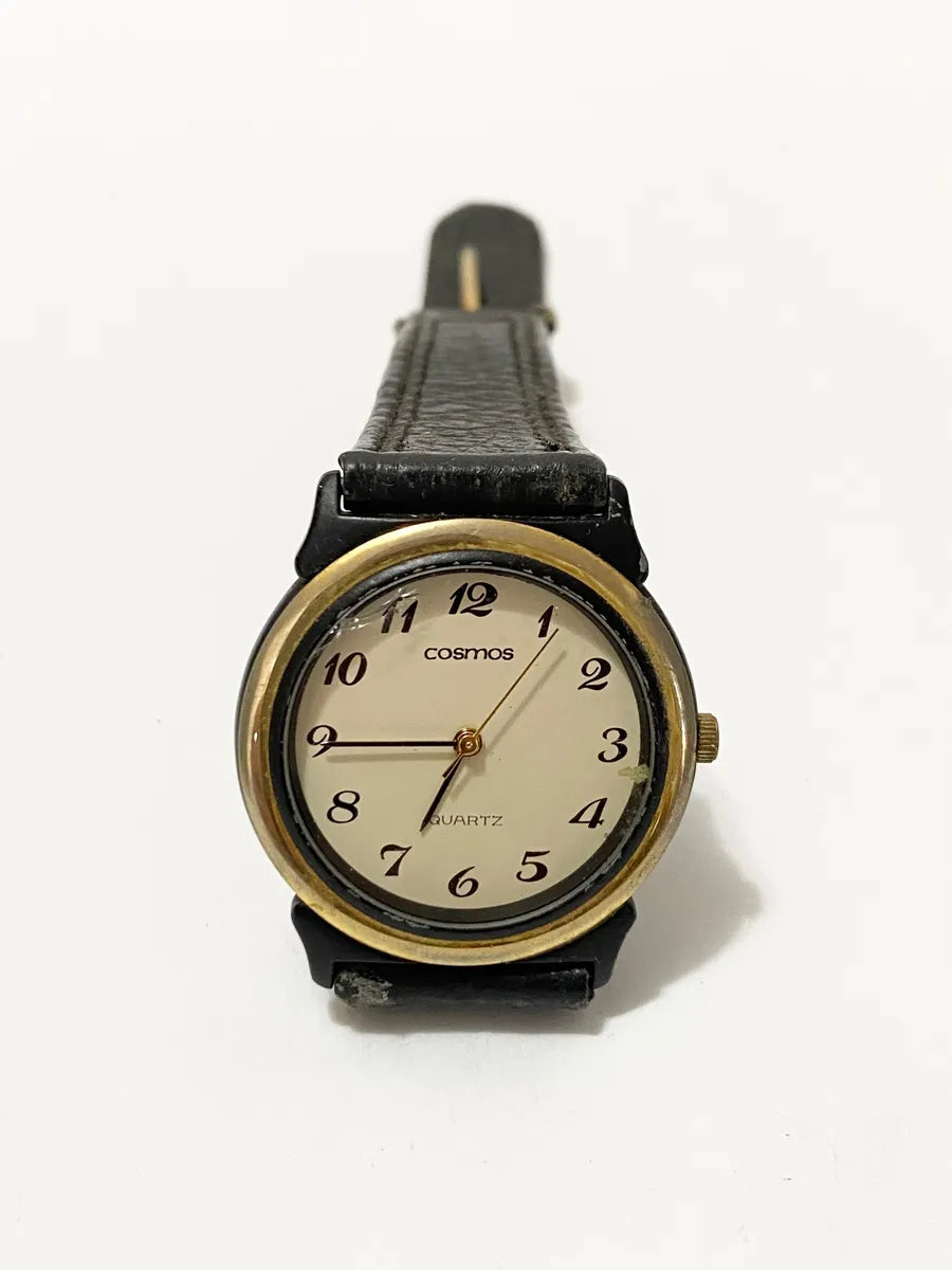 Relógio Antigo Cosmos Quartz Pzfm-629 Dourado