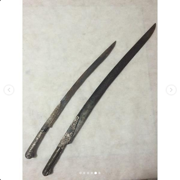 Espadas antigas de prata Imperio Otomano Yatagan