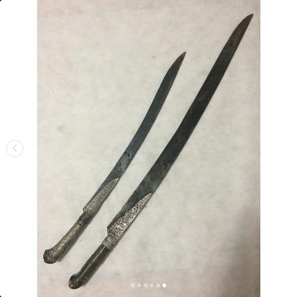 Espadas antigas de prata Imperio Otomano Yatagan