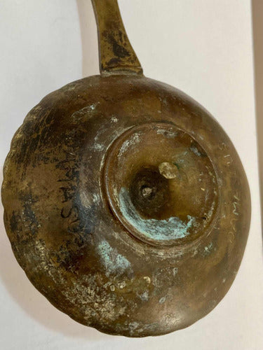 Castiçal Porta Vela Antigo Palmatória Em Bronze