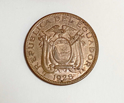Moeda Antiga Equador 1928 Bronze 1 Centavo
