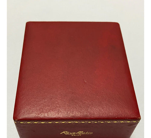 Caixa Relogio Suíço Antigo Reve Matic Swiss Made Vermelha