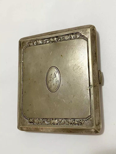 Porta Cigarros Cigarreira Antiga Alpaca Prata