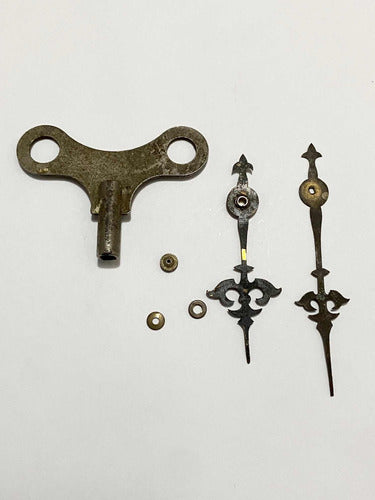 Lote Peças Antigas Para Relógio - Ponteiro, Chave E Outros