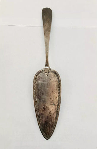 Talher Espátula Antiga Com Marca Cor Prata