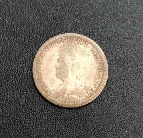 Antiga Moeda De Prata 1915 Holanda 25 Cents