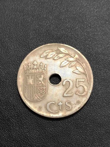 Antiga Moeda 1937 Espanha 25 Centimos