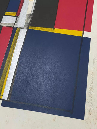 Quadro Gravura Antiga Silvio Oppenheim 93 Geométrica