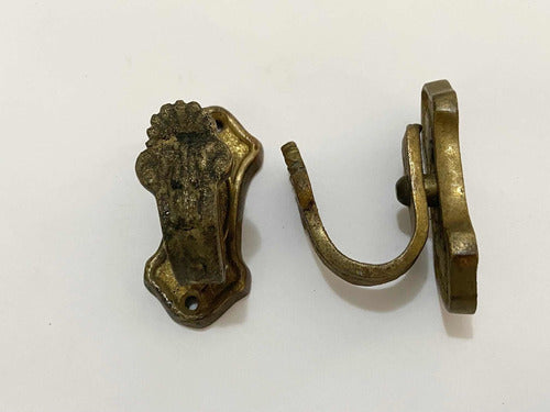 2 Suportes Antigos De Bronze Para Cortina - Peq Lote 1