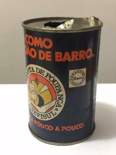Cofrinho de lata Antigo Crefisul João De Barro  Anos 70