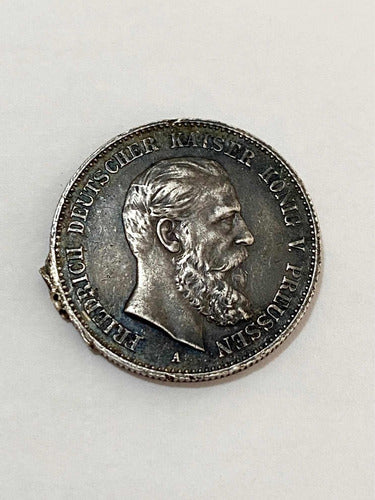 Moeda Antiga De Prata Alemanha 1888 2 Marks Frederick Iii