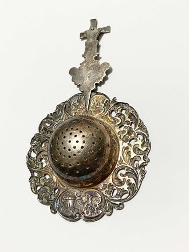 Coador Chá Infusor Antigo Holandês Prata