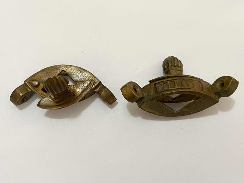 Antigas Peças Fixadoras Cantoneira Decorativas Em Bronze -l3