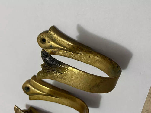 Suportes Antigos De Bronze Para Cortina - 9cm Lote 3