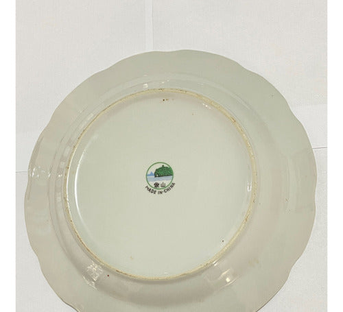 Prato Antigo De Porcelana Chinesa Marca Xiang Shan Florido