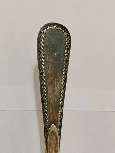 Talher Espátula Antiga Com Marca Cor Prata