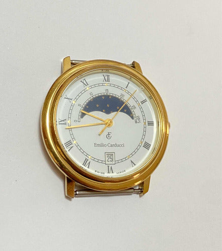 Relógio Antigo Suiço Emilio Carducci Folhado Ouro 33mm