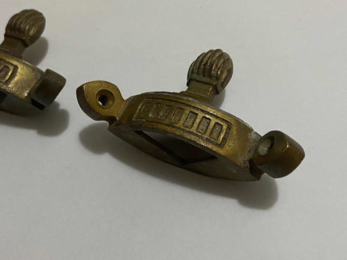 Antigas Peças Fixadoras Cantoneira Decorativas Em Bronze