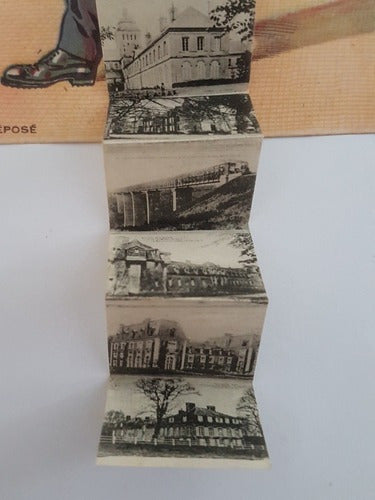 Cartão Postal Antigo Com Mini Fotos Antigas França