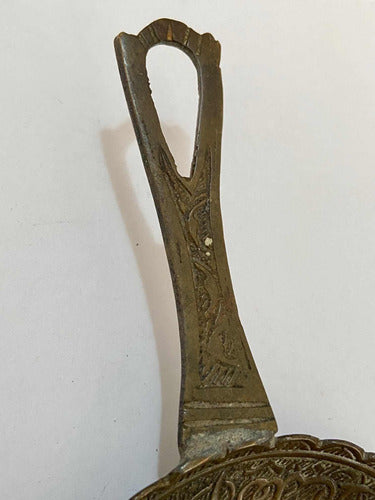 Castiçal Porta Vela Antigo Palmatória Em Bronze