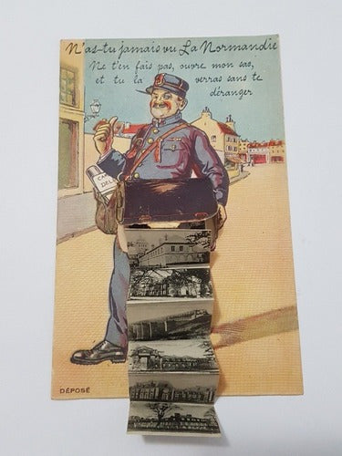 Cartão Postal Antigo Com Mini Fotos Antigas França