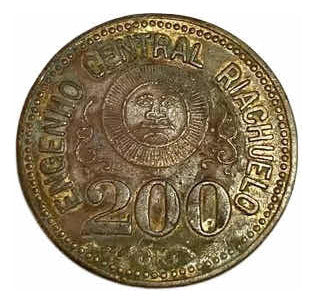 Antiga Ficha 200 Engenho Central De Riachuelo Sergipe