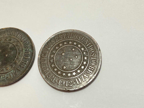 Moeda Antiga 40 Réis 1912 - 2 Moedas