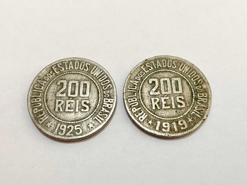 Antigas Moedas 200 Réis 1919 - 1925