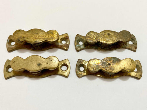 Antigas Roldanas De Bronze Para Cortina - Kit C/ 4