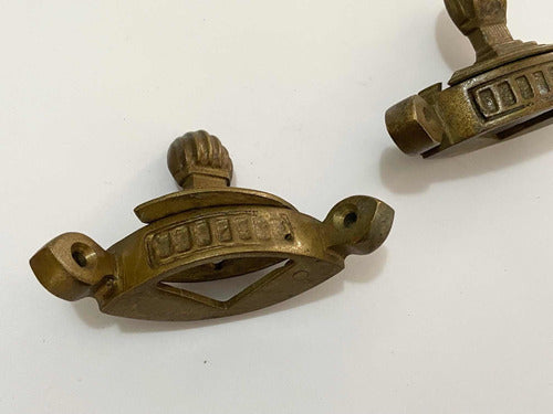 Antigas Peças Fixadoras Cantoneira Decorativas Em Bronze -l1