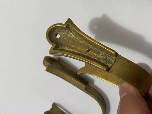 Suportes Antigos De Bronze Para Cortina - 9cm Lote 3