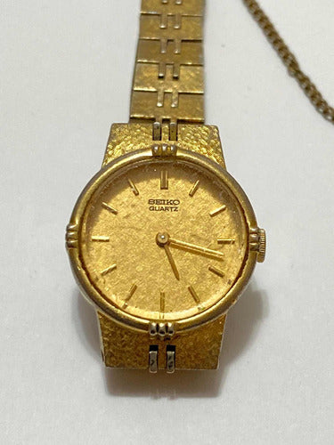 Relógio Antigo Seiko Quartz Dourado Japan 1400-0250