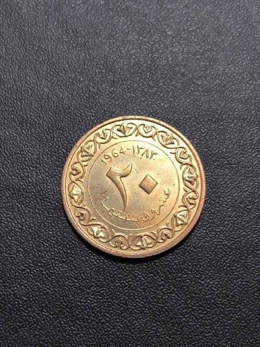 Antiga Moeda 1964 Argélia 20 Centimes