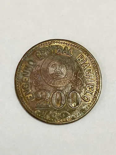 Antiga Ficha 200 Engenho Central De Riachuelo Sergipe