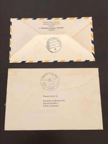 Envelopes Comemorativos Lufthansa Primeiro Voo 64-70 Antigos