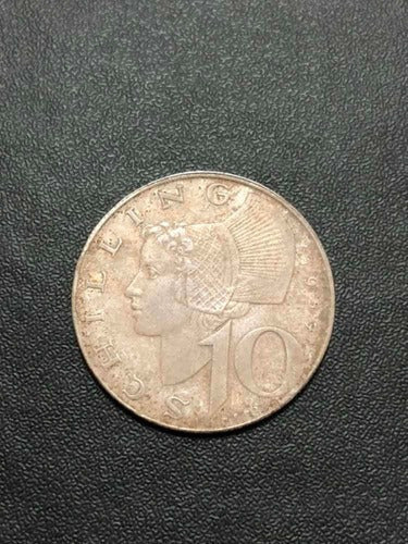 Moeda Antiga Prata Austria 1957 10 Shillings