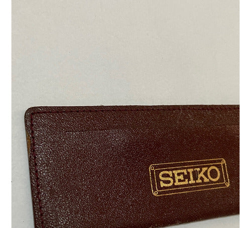 Porta Relógio Estojo Original Seiko Antigo Couro Marrom