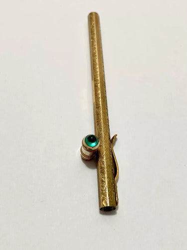 Antigo Porta Termômetro Início Século Xx Dourado Com Pedra