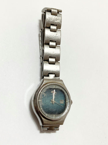 Relógio Antigo Orient Crystal 21 Jewels Japan Fundo Azul