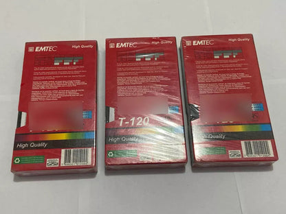 Antigas Fitas Vhs Lacradas Virgem Emtec T-120 6h Lote 3