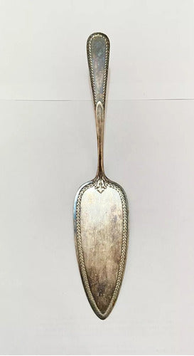 Talher Espátula Antiga Com Marca Cor Prata
