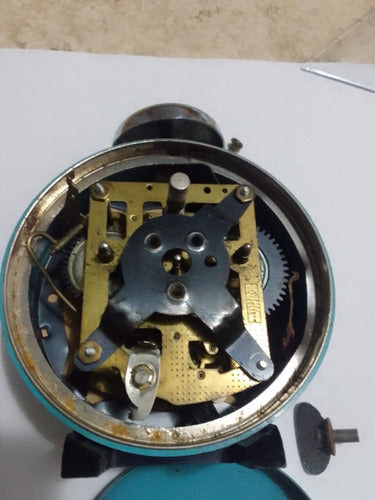 Relogio Despertador Antigo Kienzle Verde E Prata