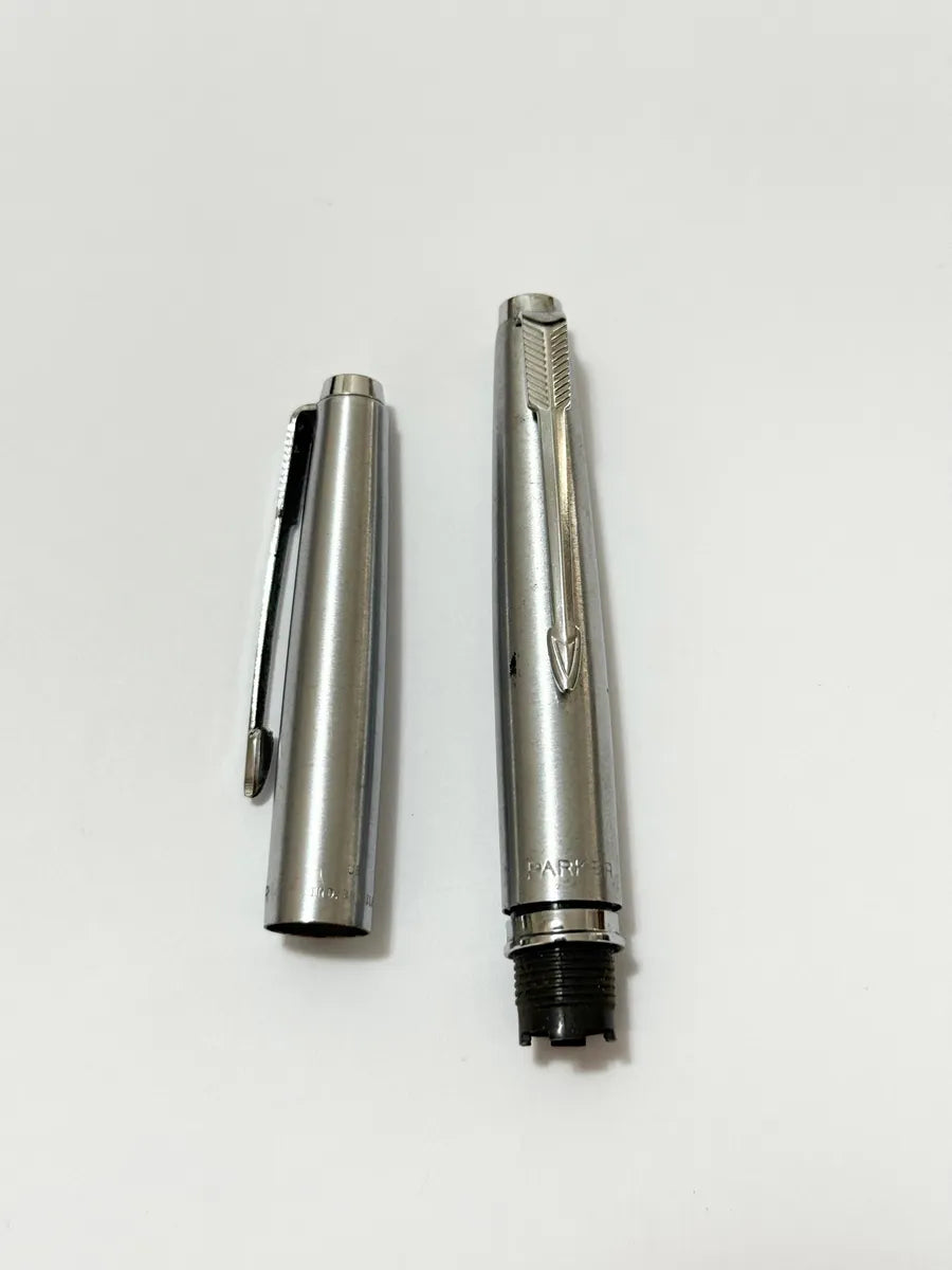 2 Tampas Originais De Caneta Parker Antiga Aço Prateado