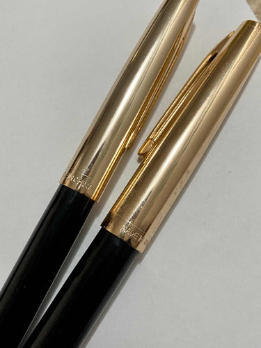 Conjunto Canetas Hero 330 Douradas Antigas C/ Estojo