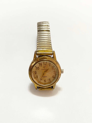 Relógio Antigo Potenzia Quartz Dourado