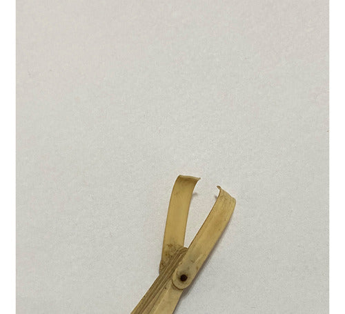 Leque Antigo Pequeno Com Desenhos Cor Marfim