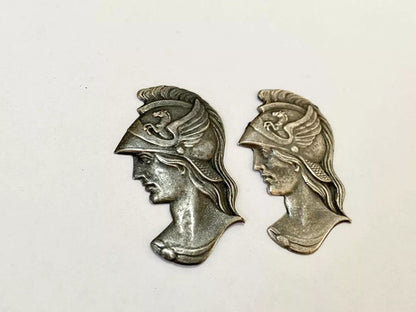 Par De Apliques Antigos Guerreiro Romano Em Metal