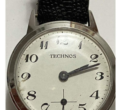 Relógio Antigo Technos Prata E Branco