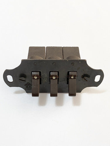 Antigo Interruptor Triplo Em Baquelite